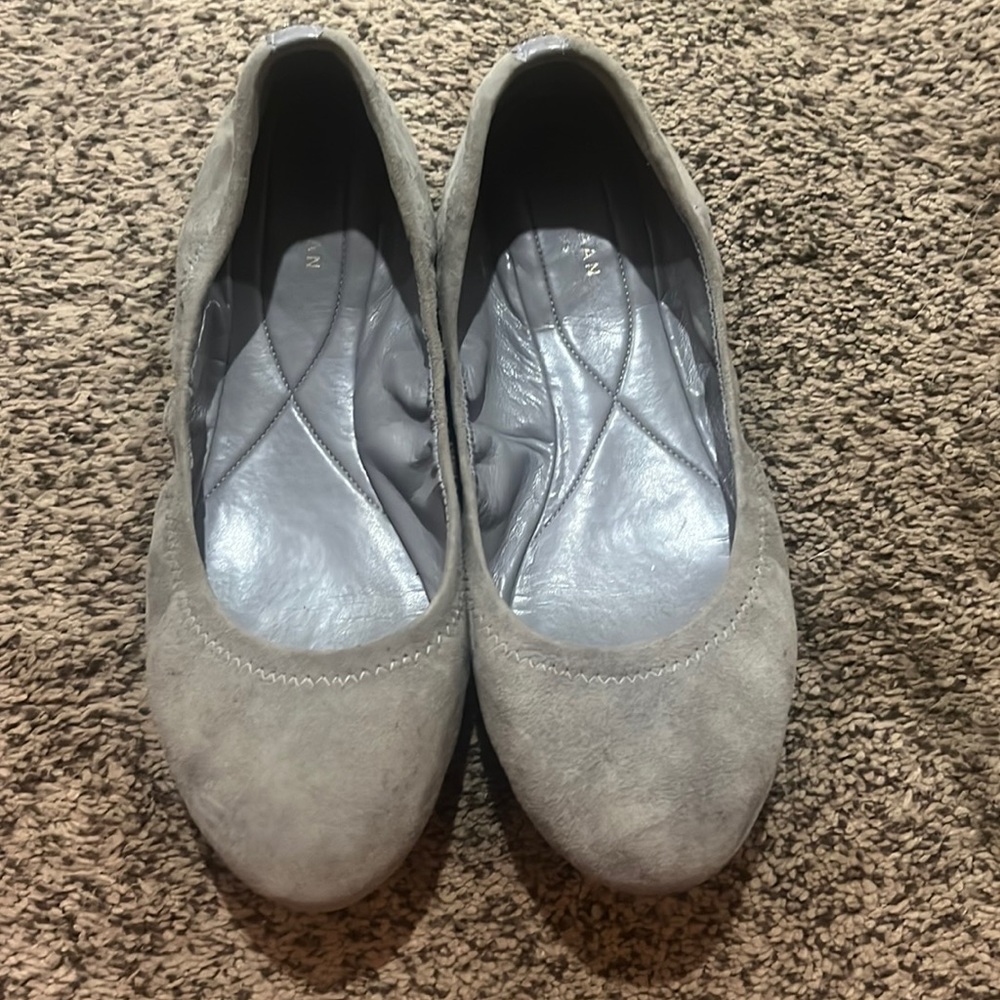 Cole Haan gray suede flats